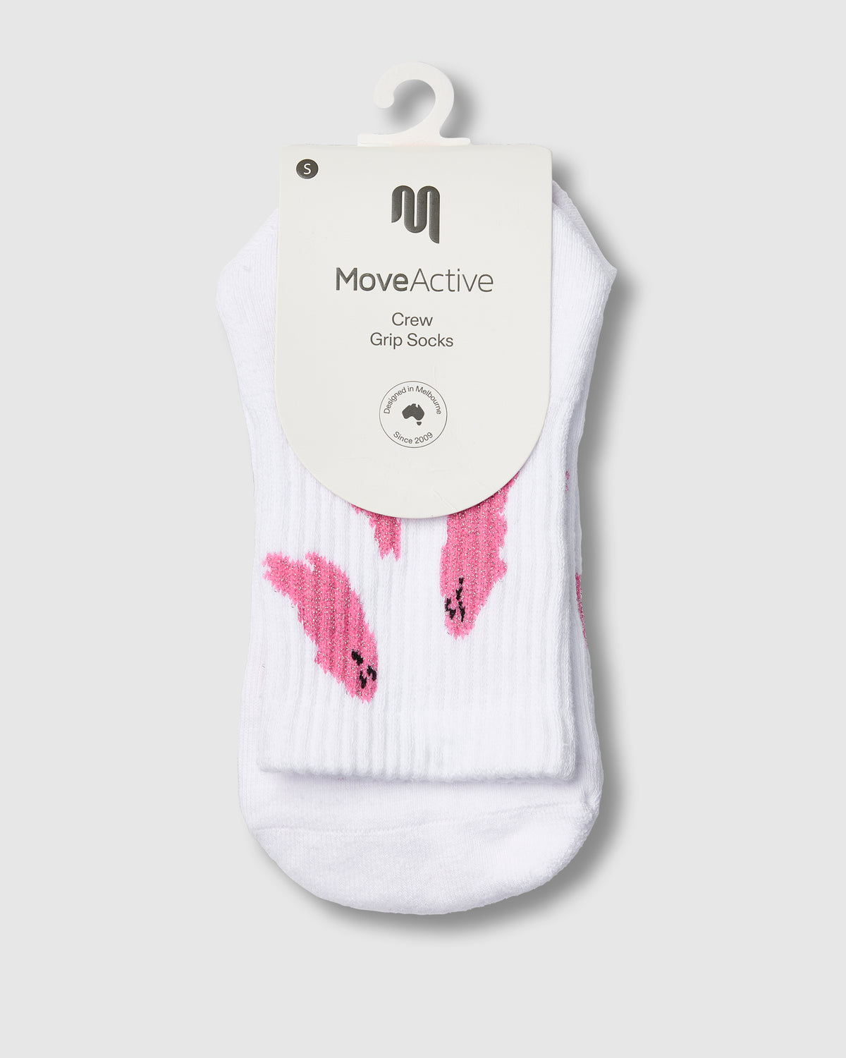 Crew Grip Socks - Glitter Ghost White