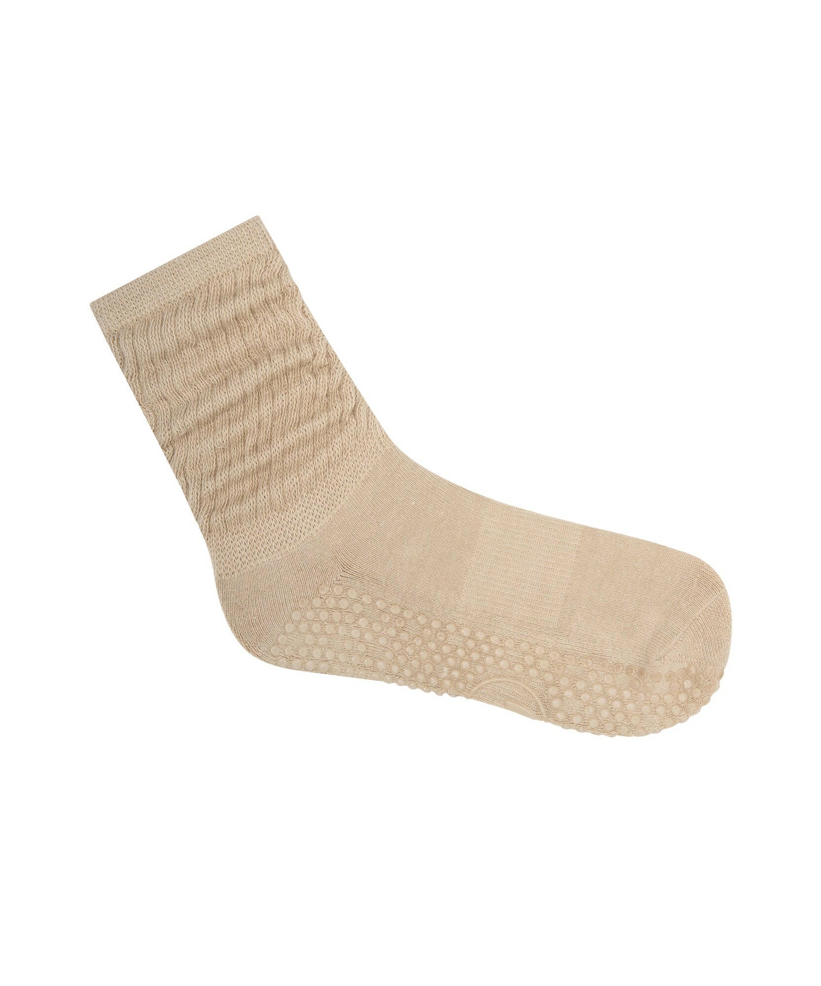 Scrunch Non Slip Grip Socks - Latte.