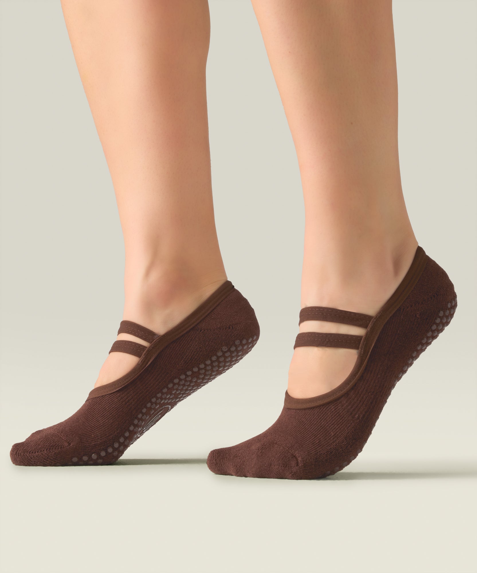 Ballet Non Slip Grip Socks - Espresso