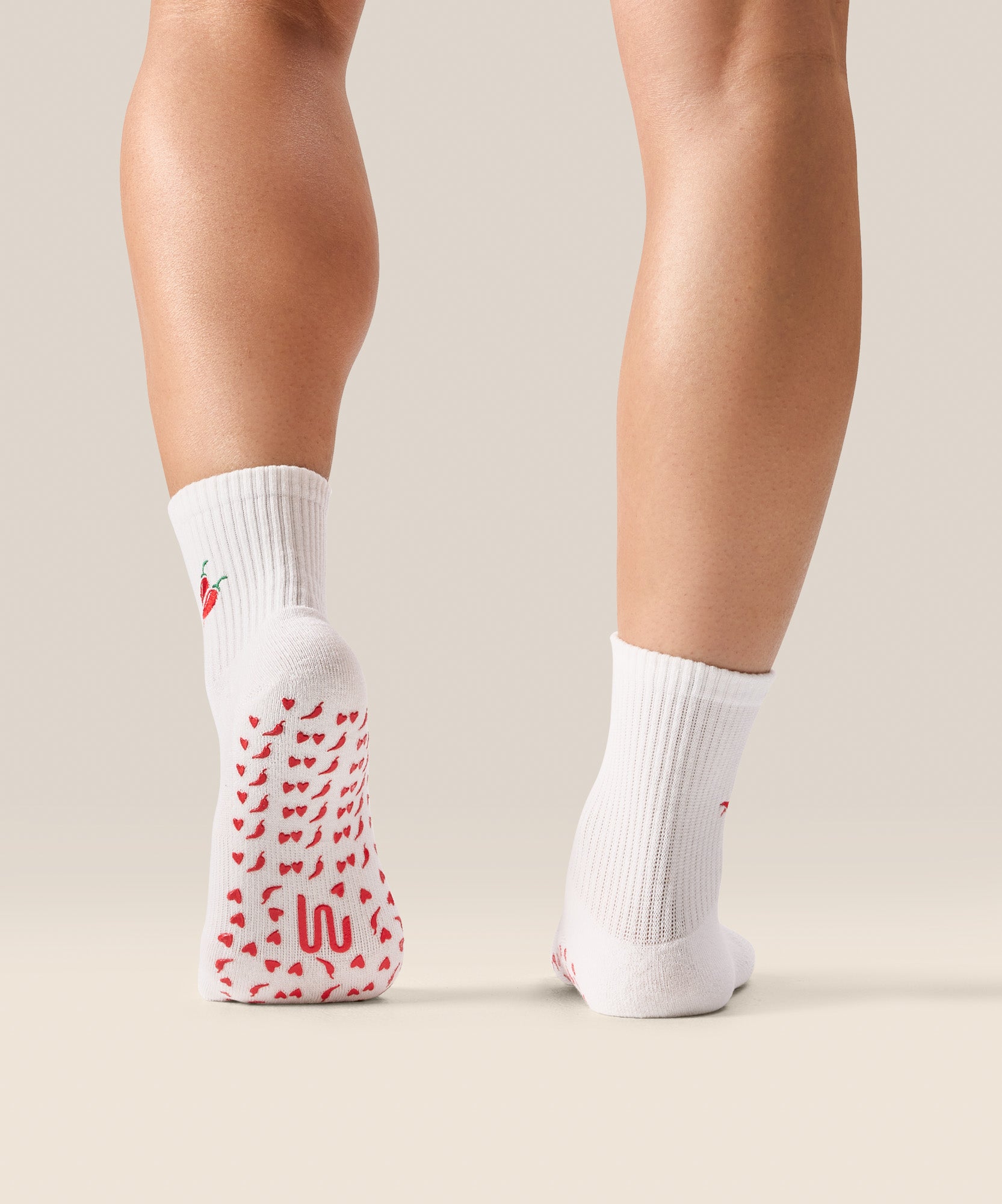 Crew Non Slip Grip Socks - Spicy Chilli
