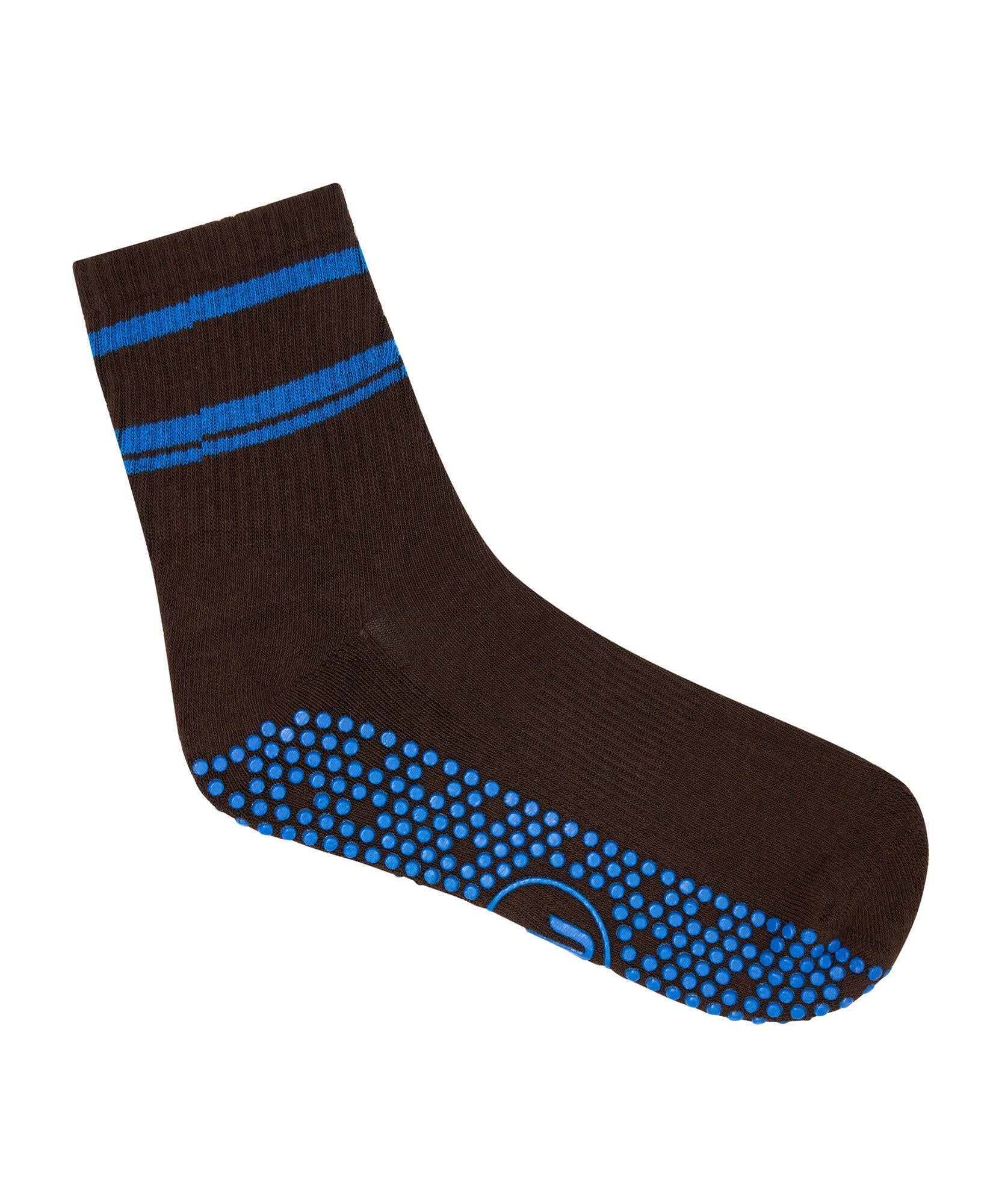 Crew Non Slip Grip Socks - Mocha Strokes.