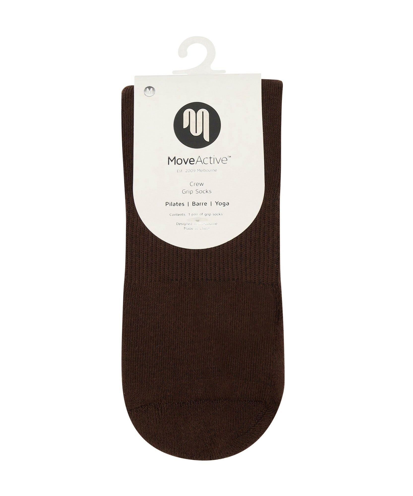 Crew Non Slip Grip Socks - Mocha Strokes.