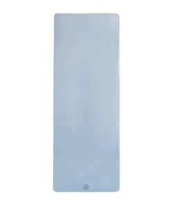 Vegan leather yoga mat in powder blue, perfect for eco-friendly yogis