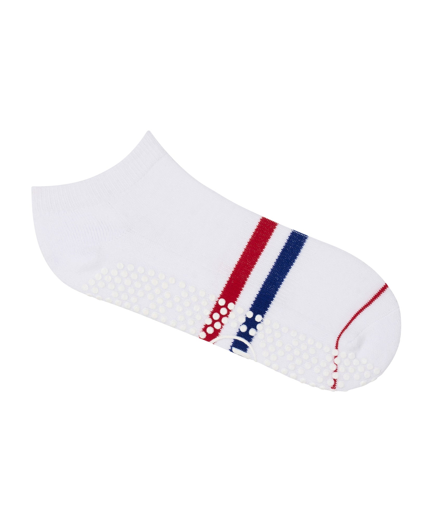 Classic Low Rise Grip Socks - Polo Stripe White.