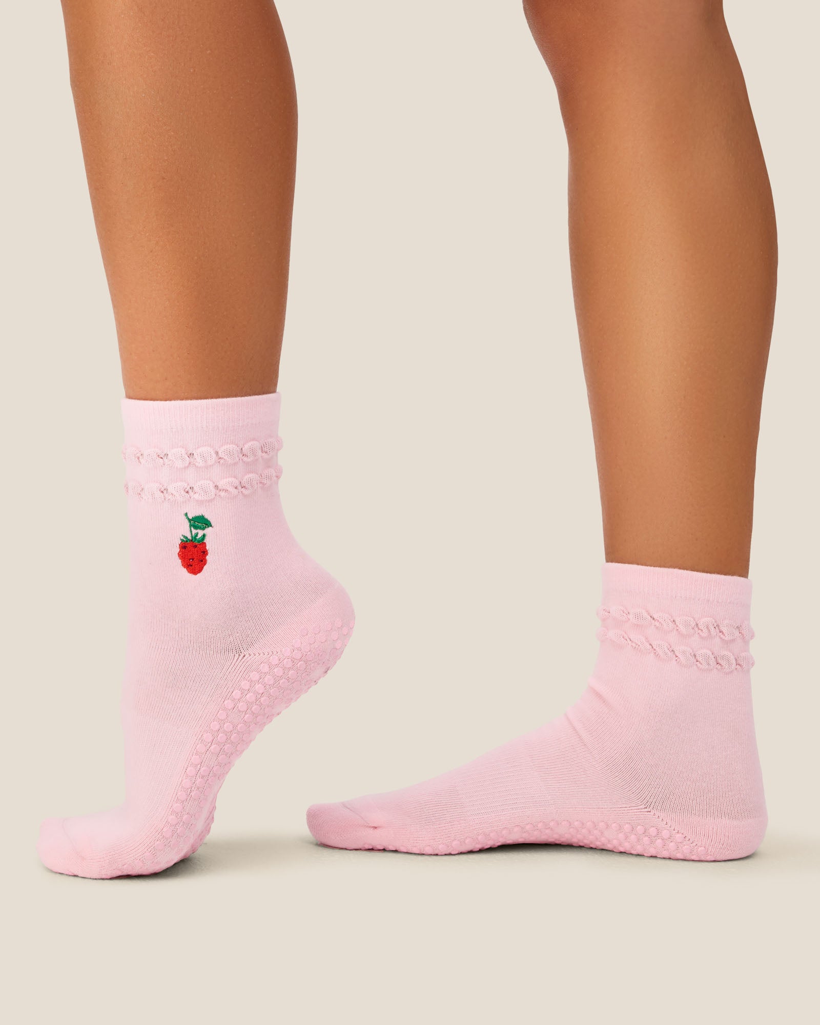 Crew Grip Socks - Raspberry Ruffle Pink