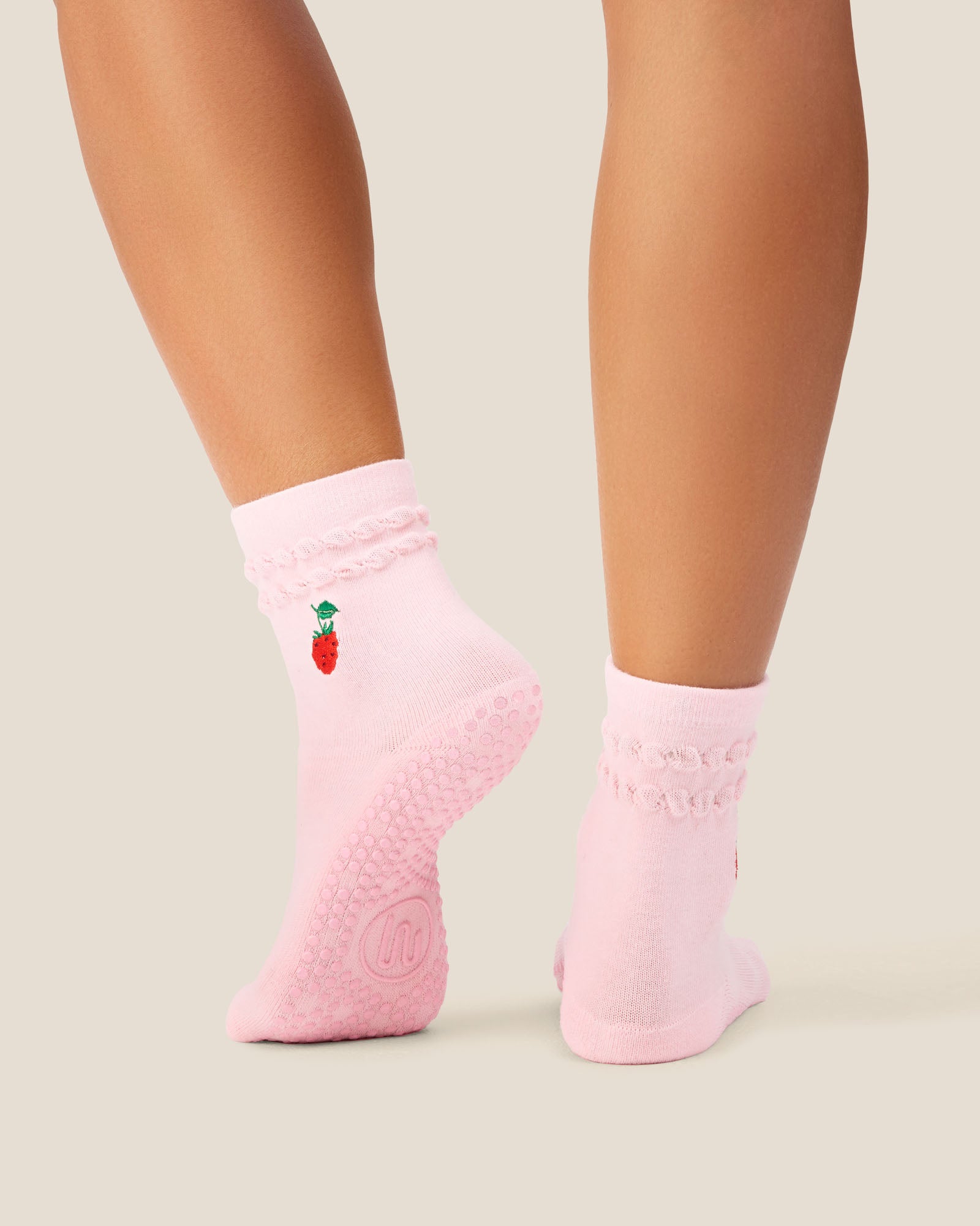 Crew Grip Socks - Raspberry Ruffle Pink