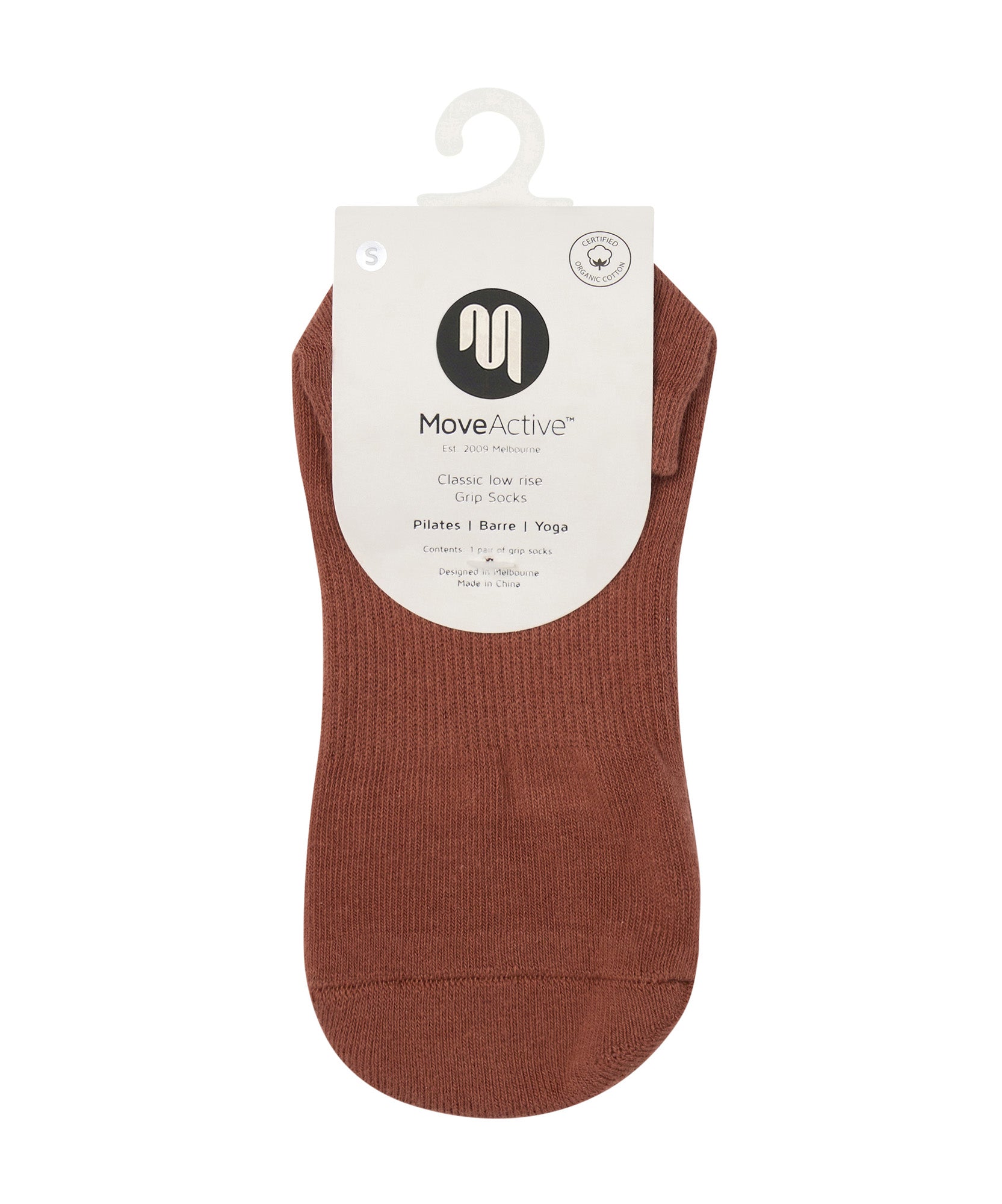 Classic Low Rise Grip Socks - Red Earth.