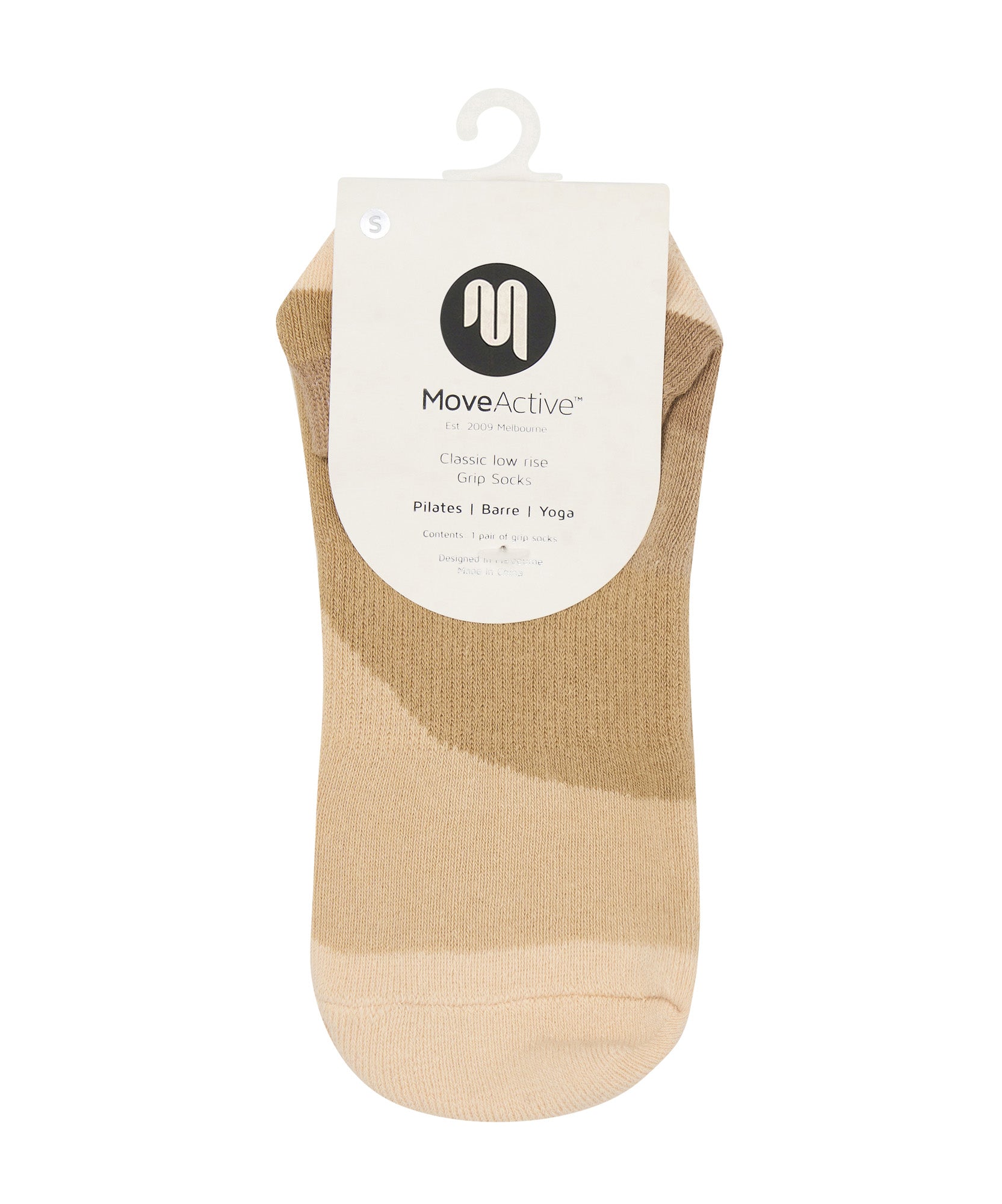 Classic Low Rise Grip Socks - Sand Stone.