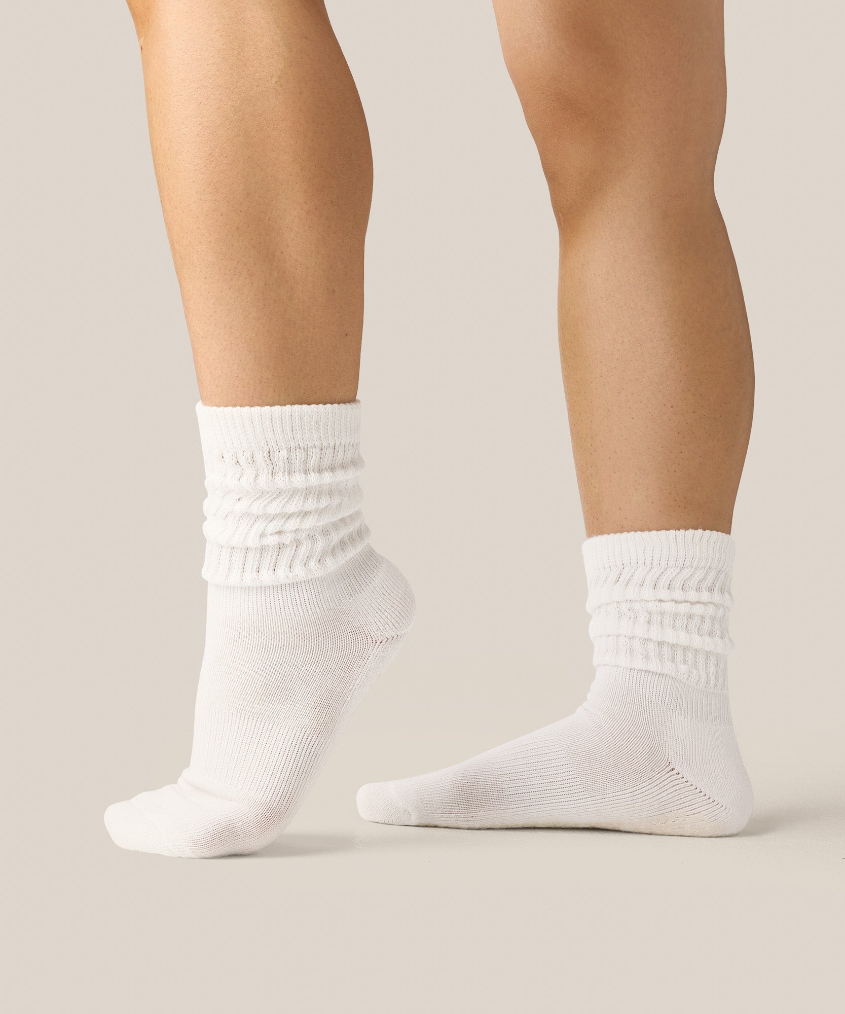 Scrunch Grip Socks - Ivory