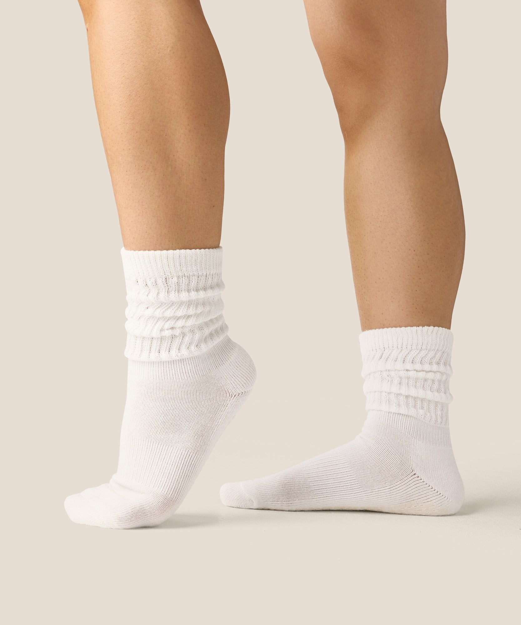 Scrunch Grip Socks - Ivory