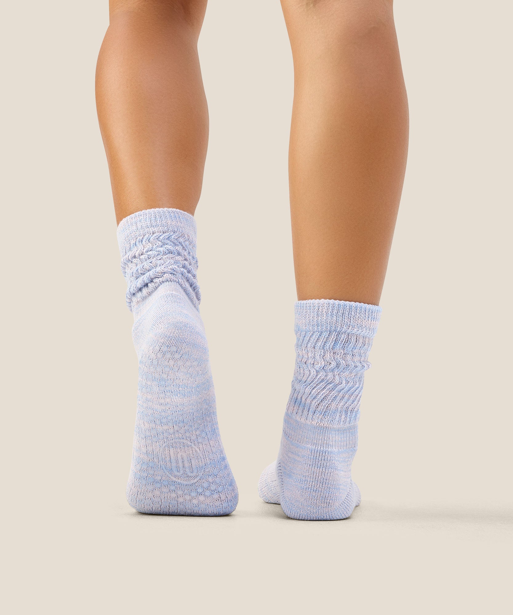 Scrunch Grip Socks - Blue Pink Marle