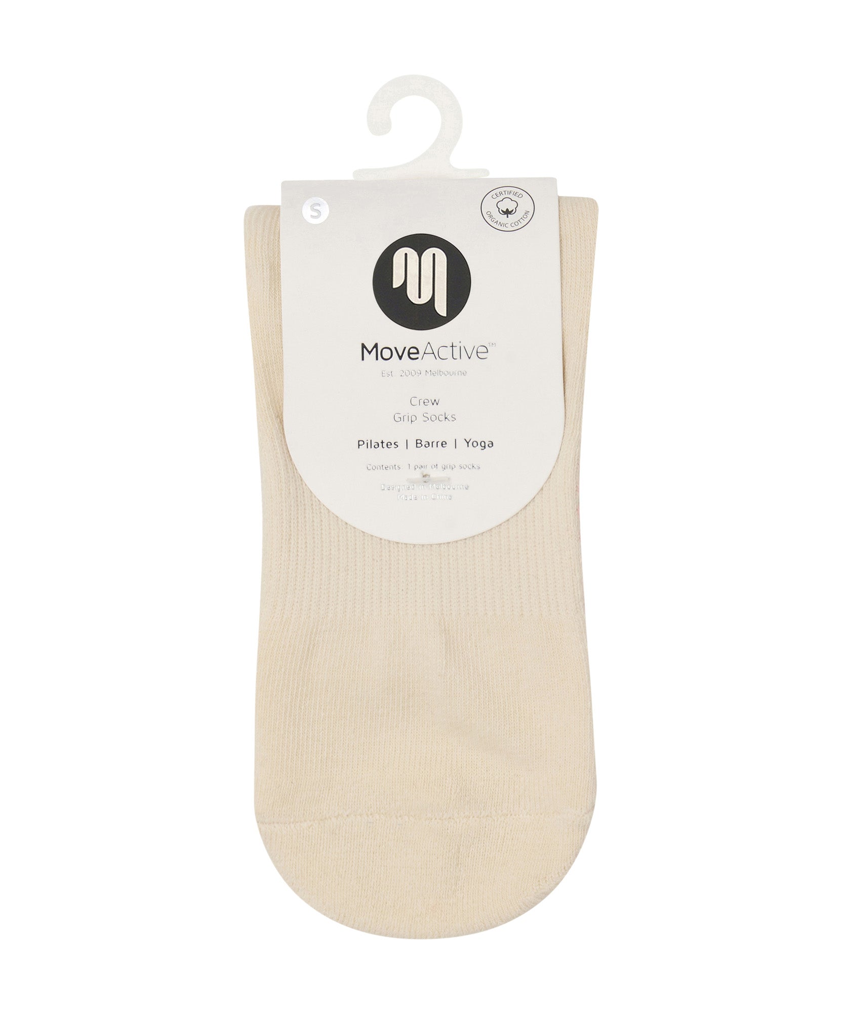 Crew Non Slip Grip Socks - Signature Vanilla.