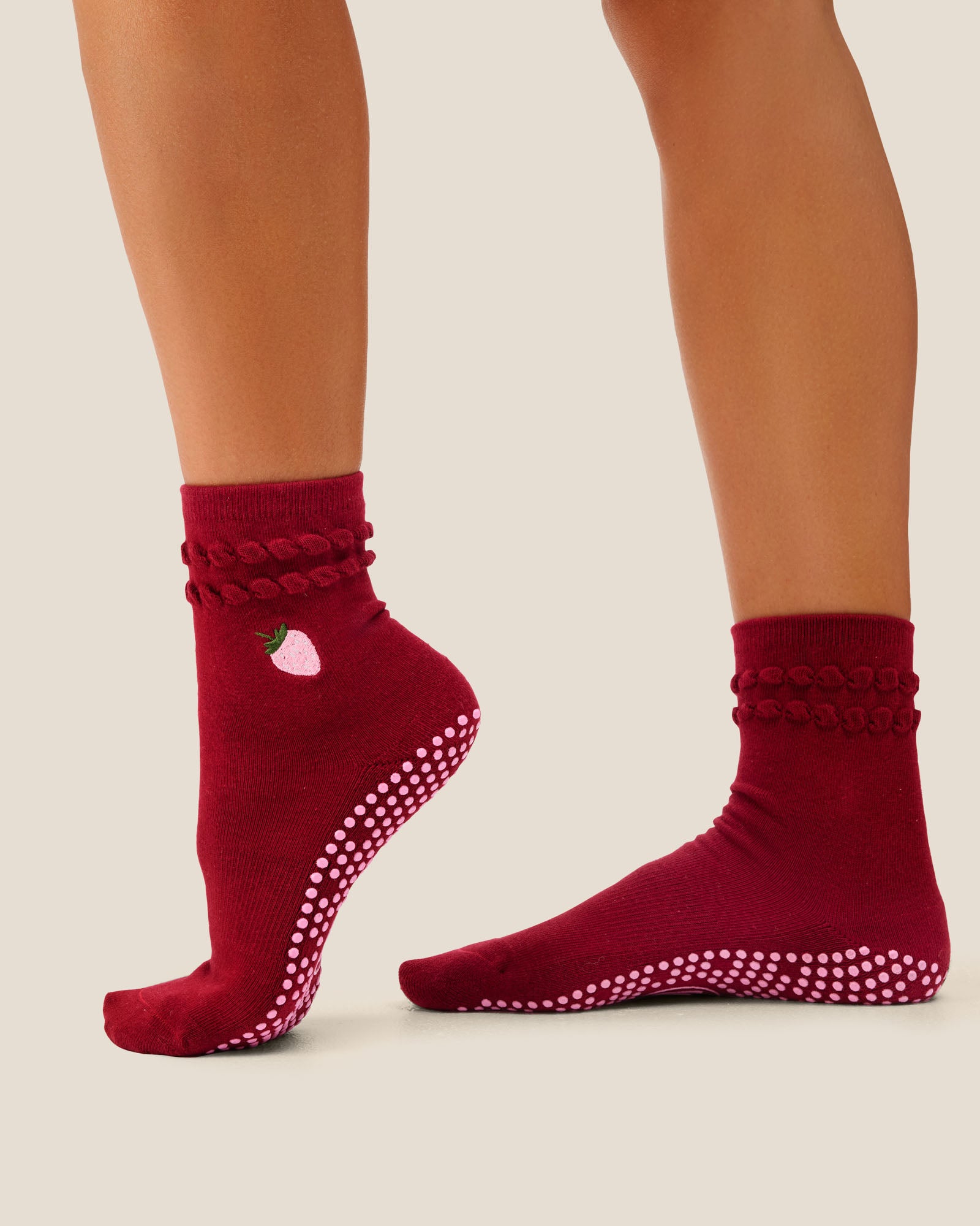 Crew Grip Socks - Strawberry Ruffle Ruby