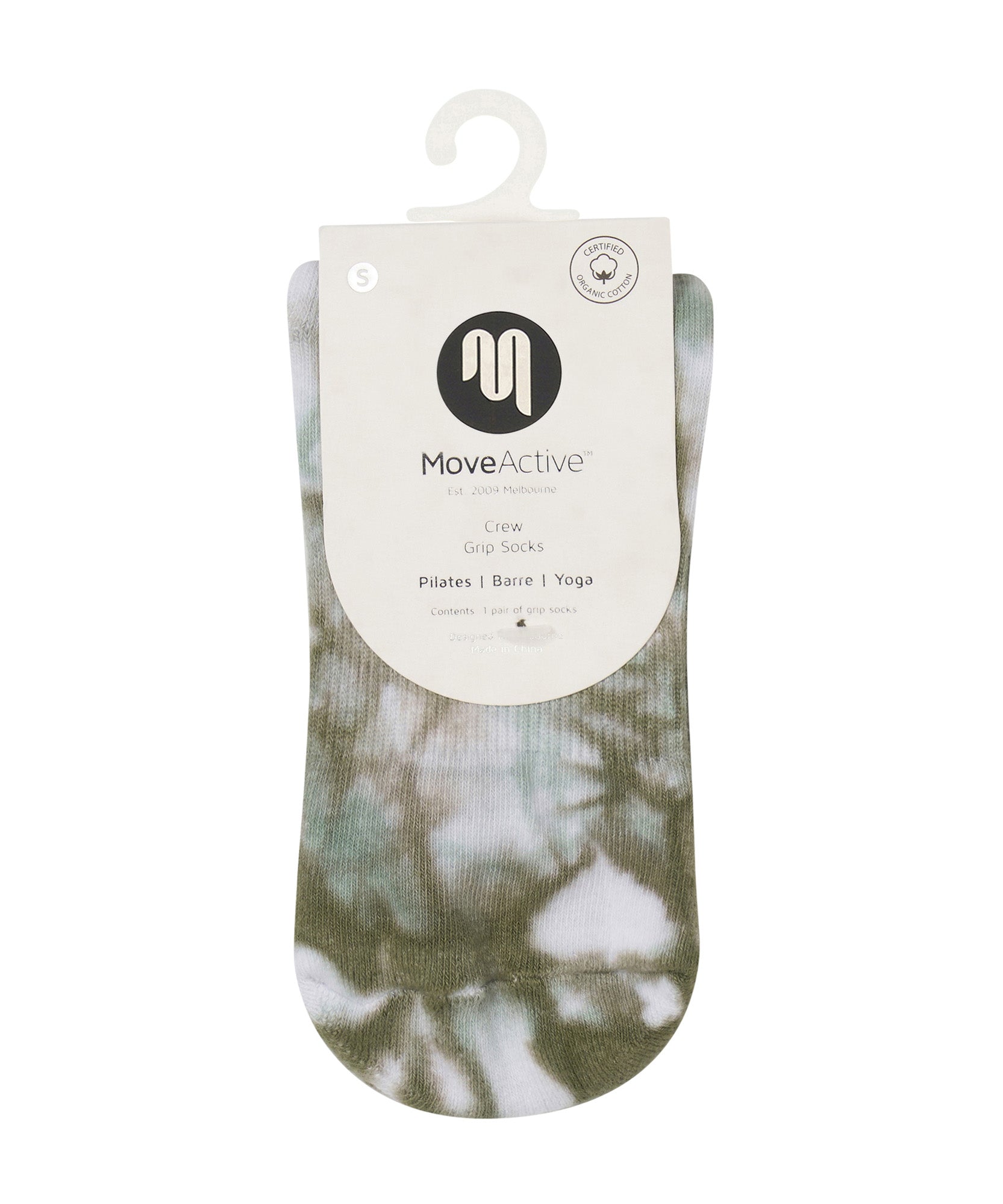 Crew Non Slip Grip Socks - Blue Gum Tie-Dye.