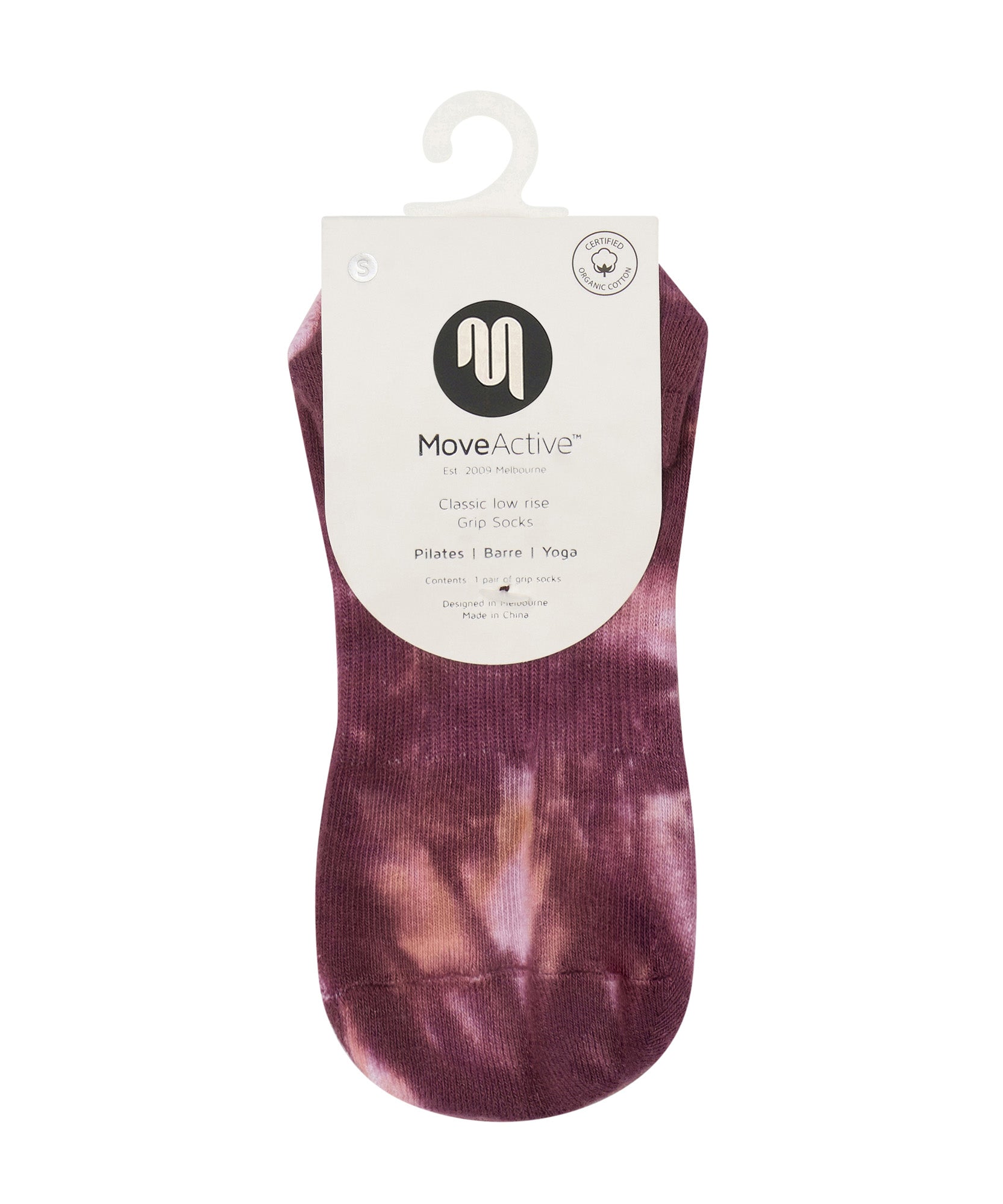 Classic Low Rise Grip Socks - Kakadu Plum Tie-Dye.