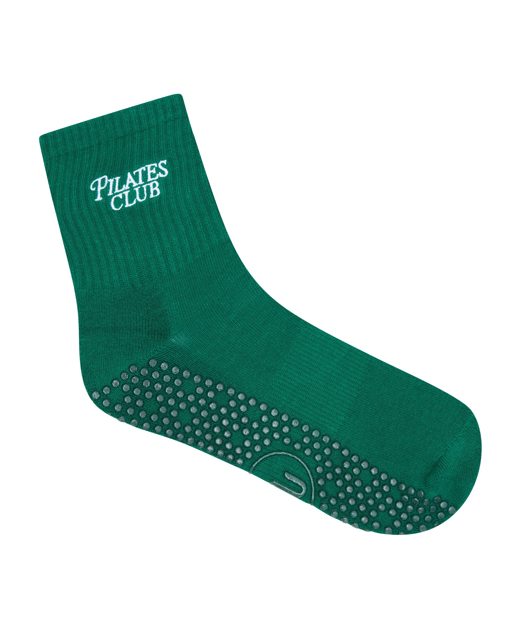 Crew Non Slip Grip Socks - Pilates Club Emerald