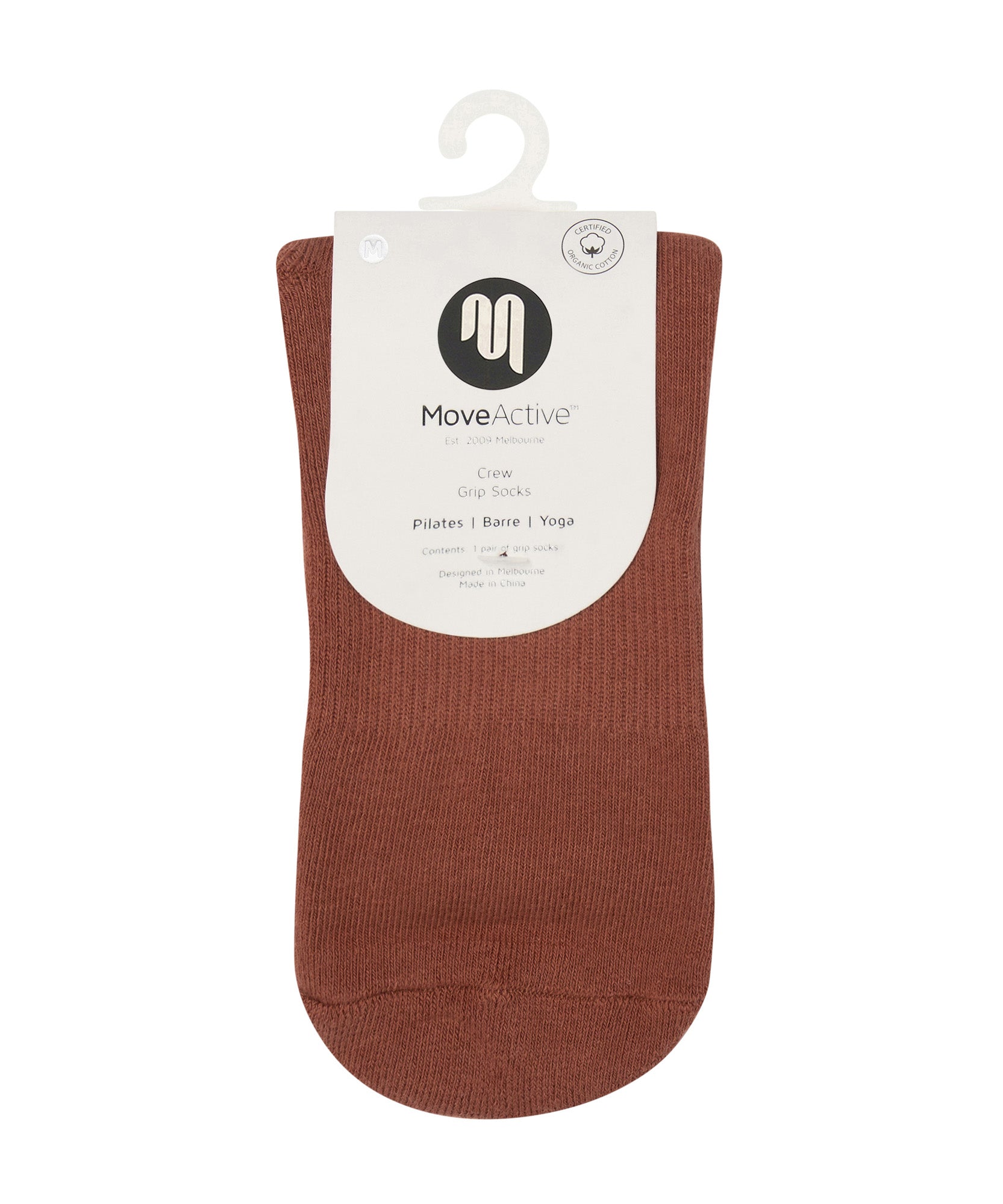 Crew Non Slip Grip Socks - Fade Red Earth.