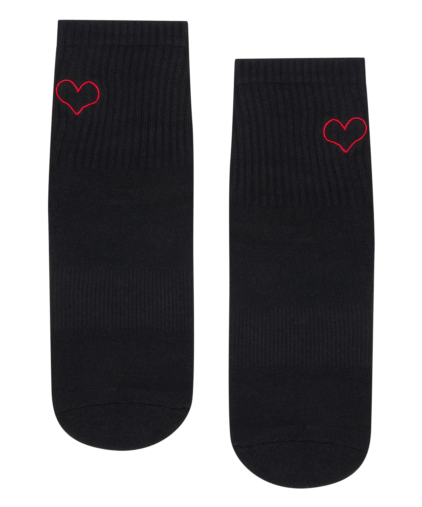 Crew Non Slip Grip Socks - Love Struck Black