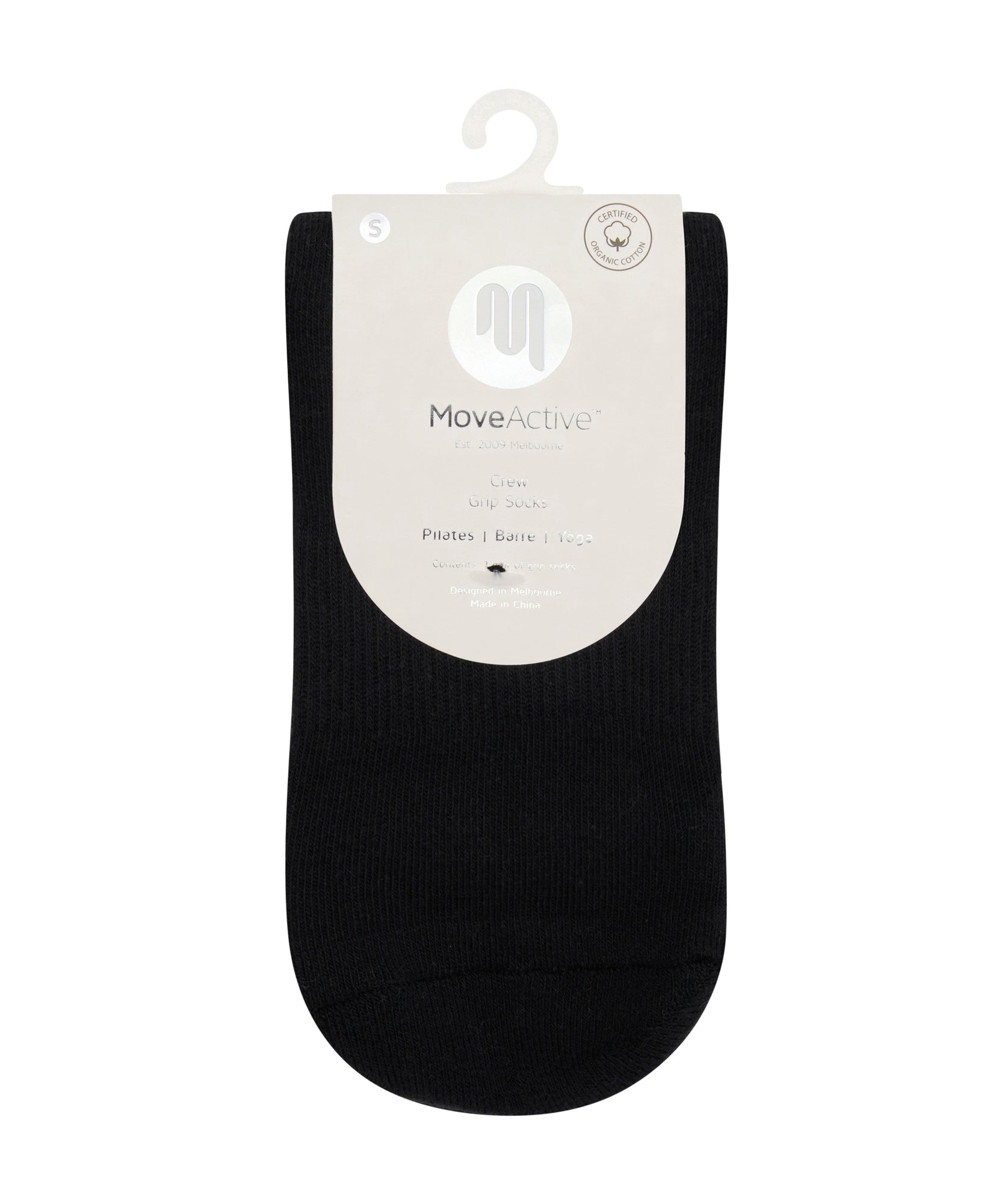 Crew Non Slip Grip Socks - Love Struck Black