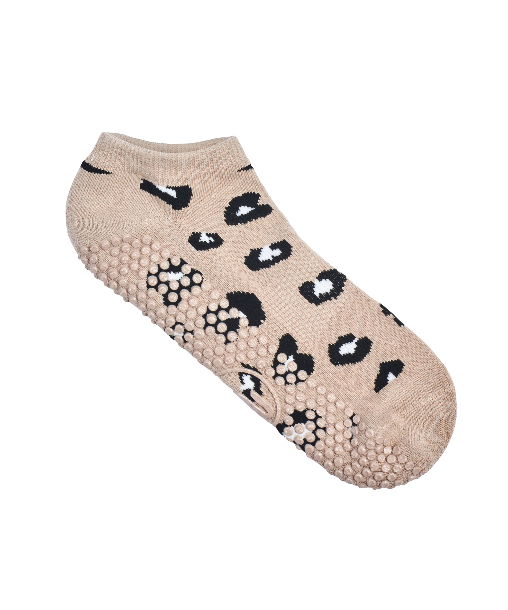 Classic Low Rise Grip Socks - Cheetah Nude.