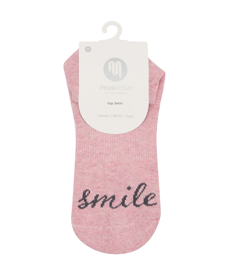 Classic Low Rise Grip Socks - Smile Pink Marle