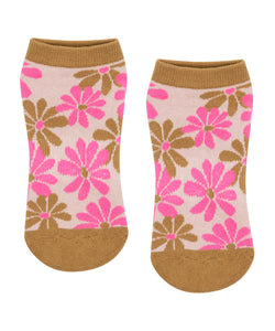 Classic Low Rise Grip Socks - Retro Floral