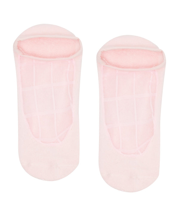 Luxe Mesh Low Rise Non Slip Grip Socks - Pink Lattice-Mesh