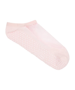 Luxe Mesh Low Rise Non Slip Grip Socks - Pink Lattice-Mesh