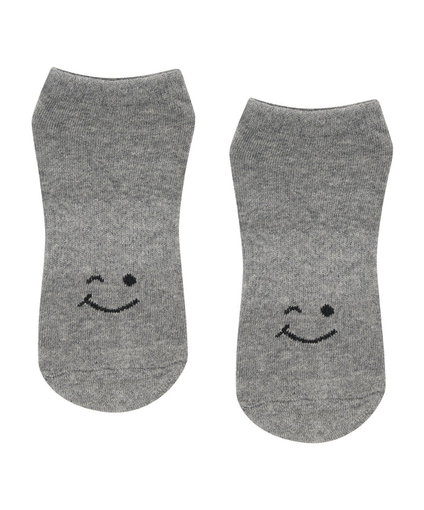 Classic Low Rise Grip Socks - Winkie Marle Grey for yoga and pilates