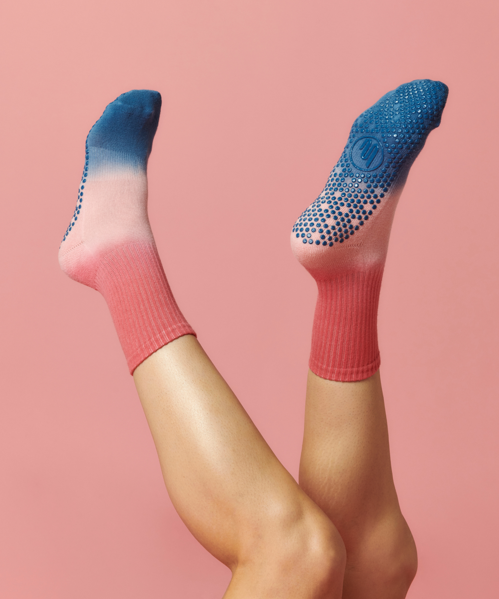 Crew Non Slip Grip Socks - Berry Sorbet Ombré.