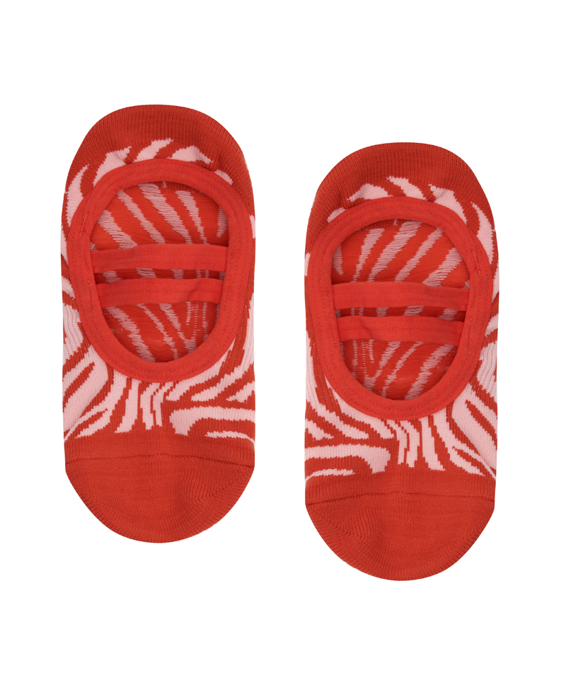 Ballet Non Slip Grip Socks - Burnt Orange Zebra