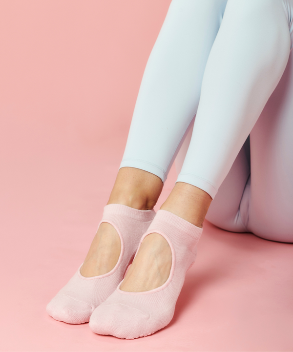 Slide On Non Slip Grip Socks - Sorbet Pink